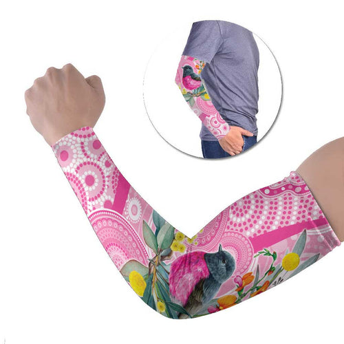 Pink Robin Aboriginal Inspired Arm Sleeves - Aussie Hoodie
