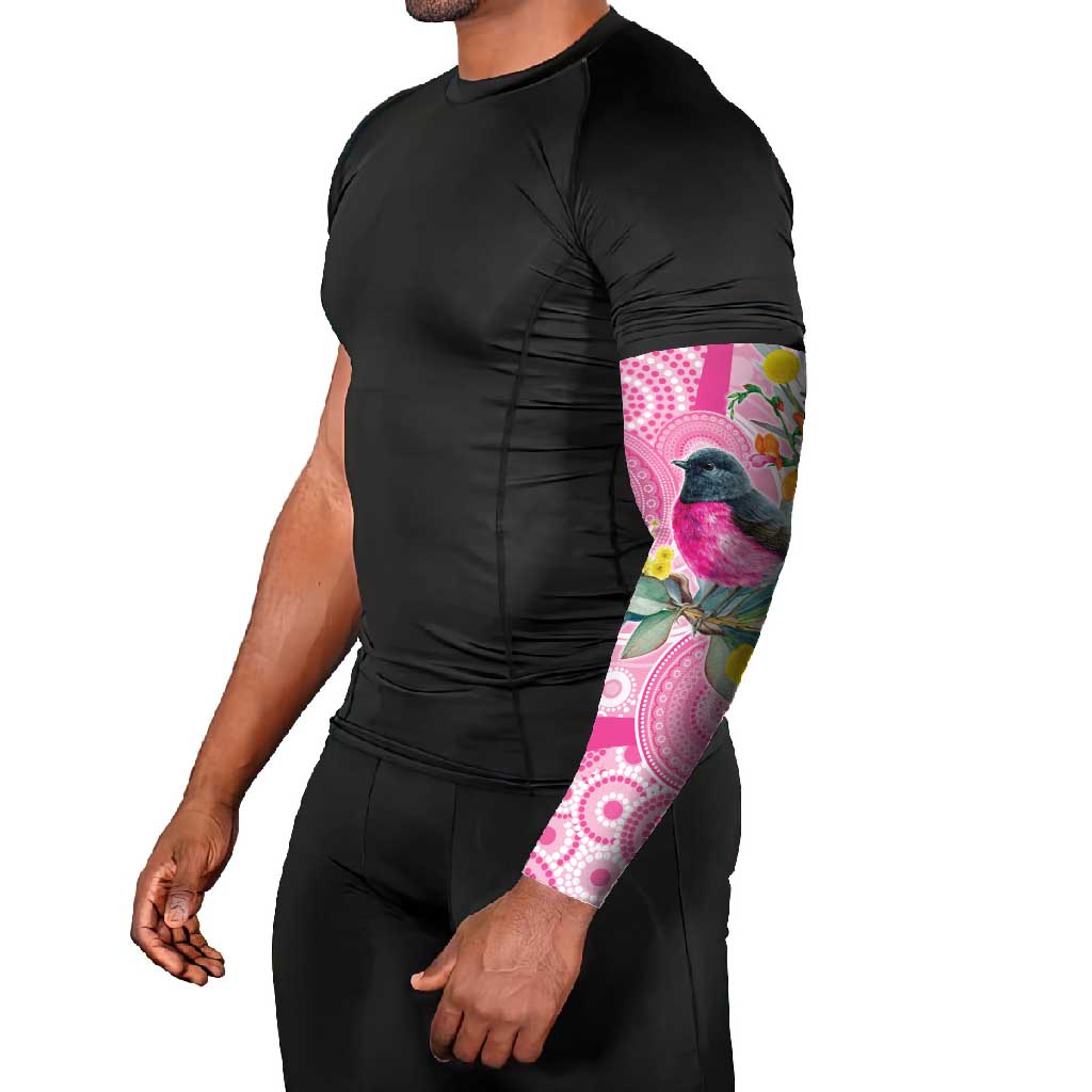 Pink Robin Aboriginal Inspired Arm Sleeves - Aussie Hoodie
