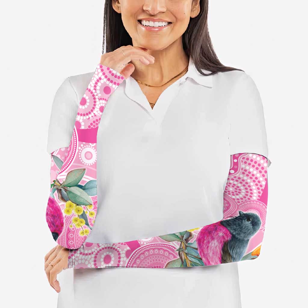 Pink Robin Aboriginal Inspired Arm Sleeves - Aussie Hoodie