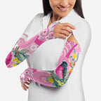 Pink Robin Aboriginal Inspired Arm Sleeves - Aussie Hoodie