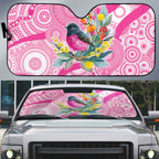 Pink Robin Aboriginal Inspired Auto Sun Shade - Aussie Hoodie