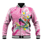 Pink Robin Aboriginal Inspired Baseball Jacket - Aussie Hoodie