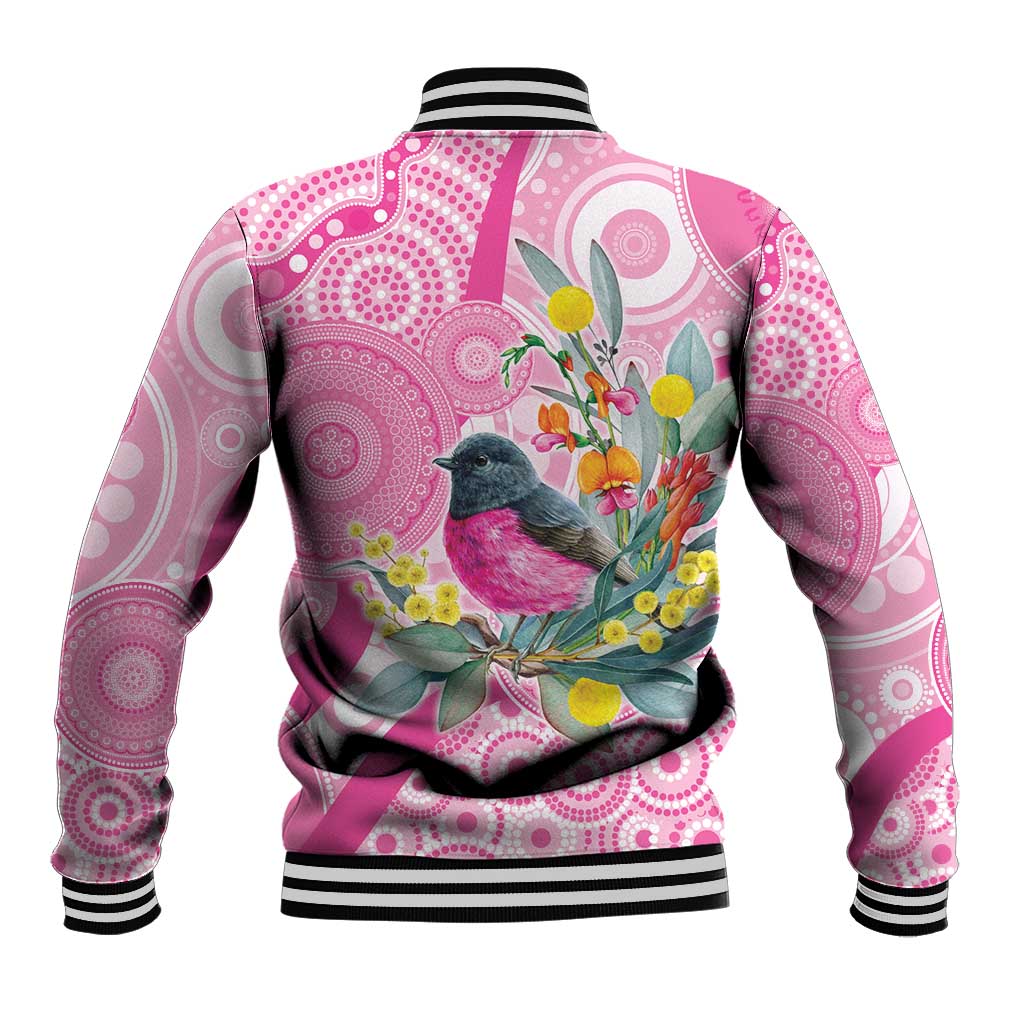 Pink Robin Aboriginal Inspired Baseball Jacket - Aussie Hoodie