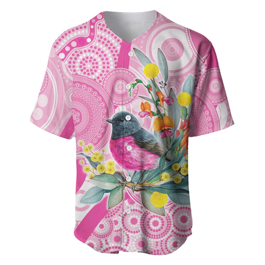 Pink Robin Aboriginal Inspired Baseball Jersey - Aussie Hoodie