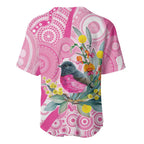 Pink Robin Aboriginal Inspired Baseball Jersey - Aussie Hoodie