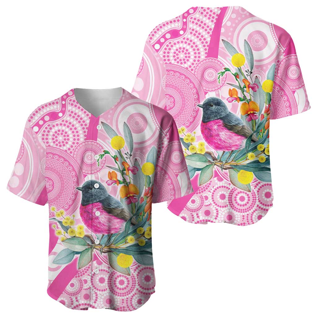 Pink Robin Aboriginal Inspired Baseball Jersey - Aussie Hoodie