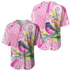 Pink Robin Aboriginal Inspired Baseball Jersey - Aussie Hoodie