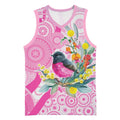 Pink Robin Aboriginal Inspired Basketball Jersey - Aussie Hoodie