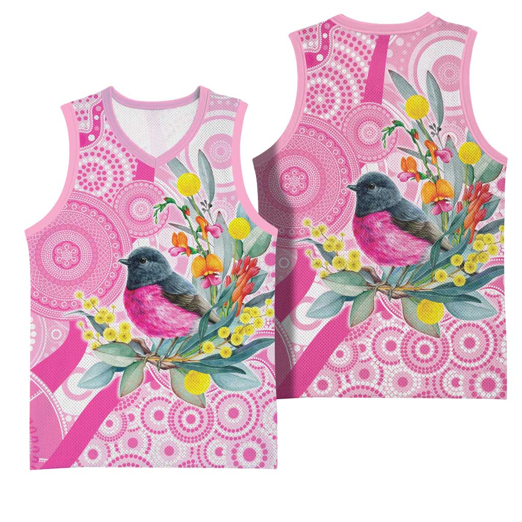 Pink Robin Aboriginal Inspired Basketball Jersey - Aussie Hoodie