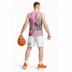 Pink Robin Aboriginal Inspired Basketball Jersey - Aussie Hoodie