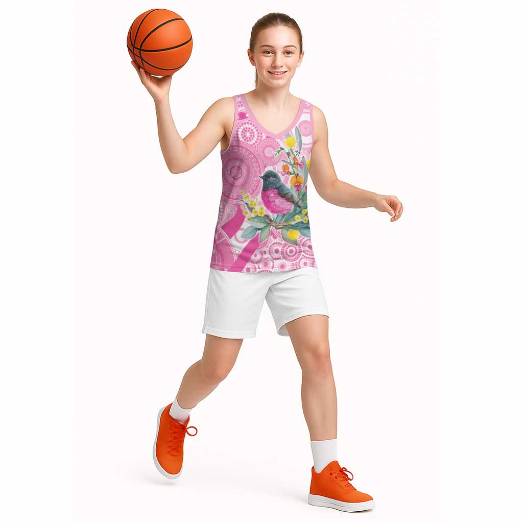 Pink Robin Aboriginal Inspired Basketball Jersey - Aussie Hoodie
