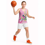 Pink Robin Aboriginal Inspired Basketball Jersey - Aussie Hoodie