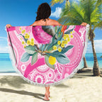 Pink Robin Aboriginal Inspired Beach Blanket - Aussie Hoodie