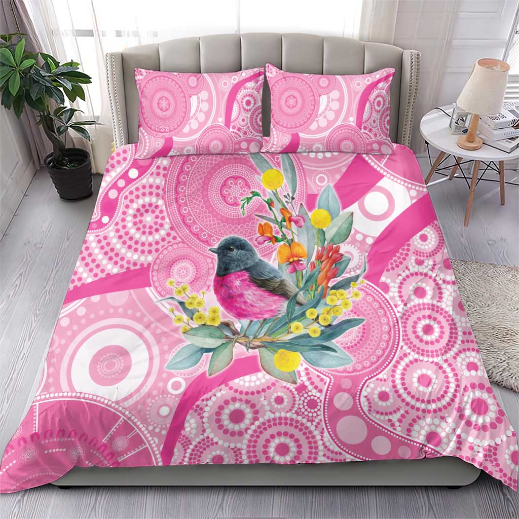 Pink Robin Aboriginal Inspired Bedding Set - Aussie Hoodie