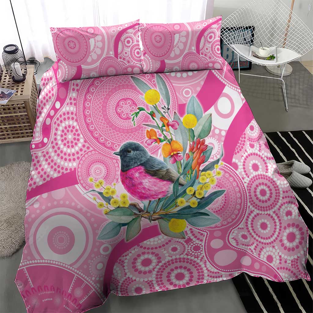 Pink Robin Aboriginal Inspired Bedding Set - Aussie Hoodie