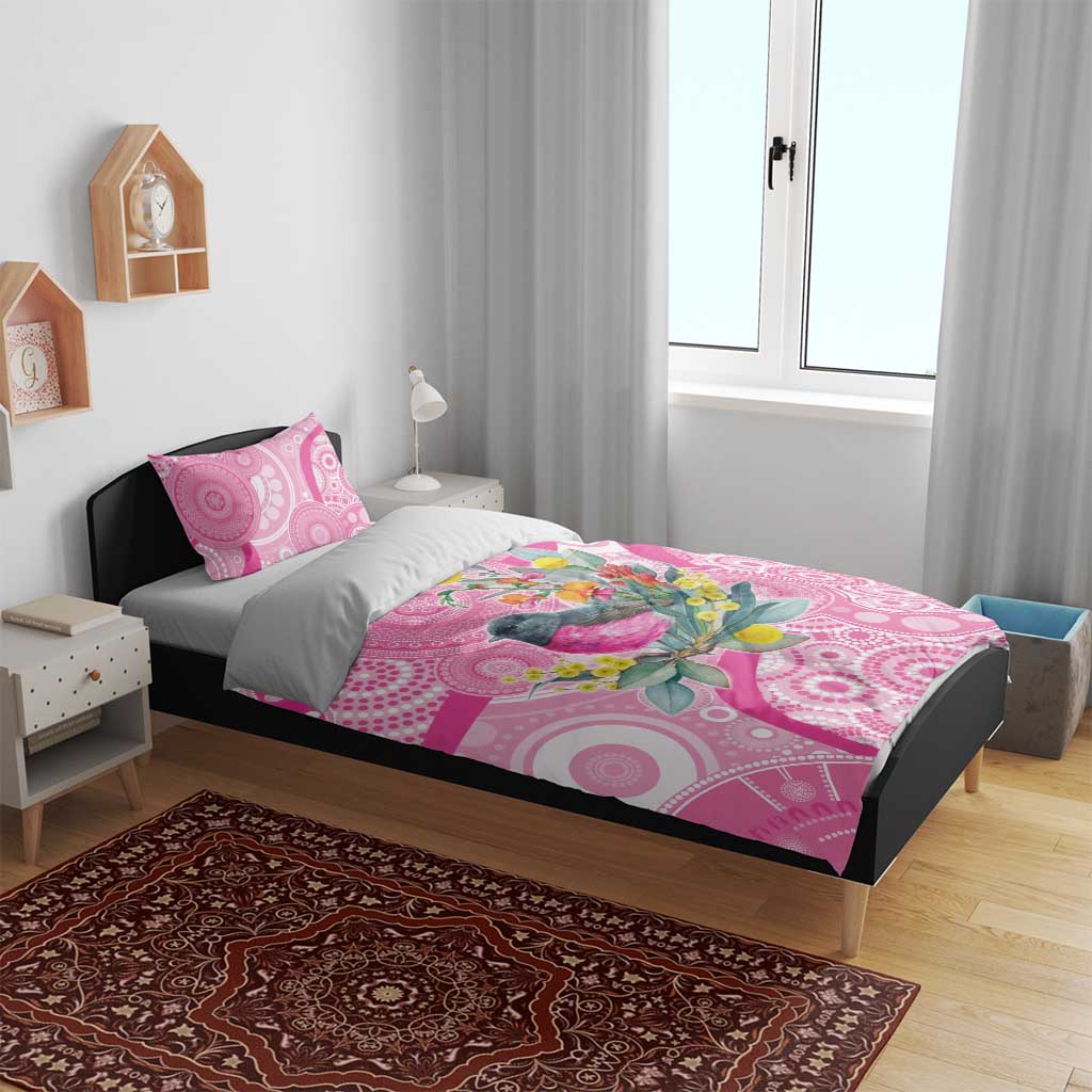 Pink Robin Aboriginal Inspired Bedding Set - Aussie Hoodie