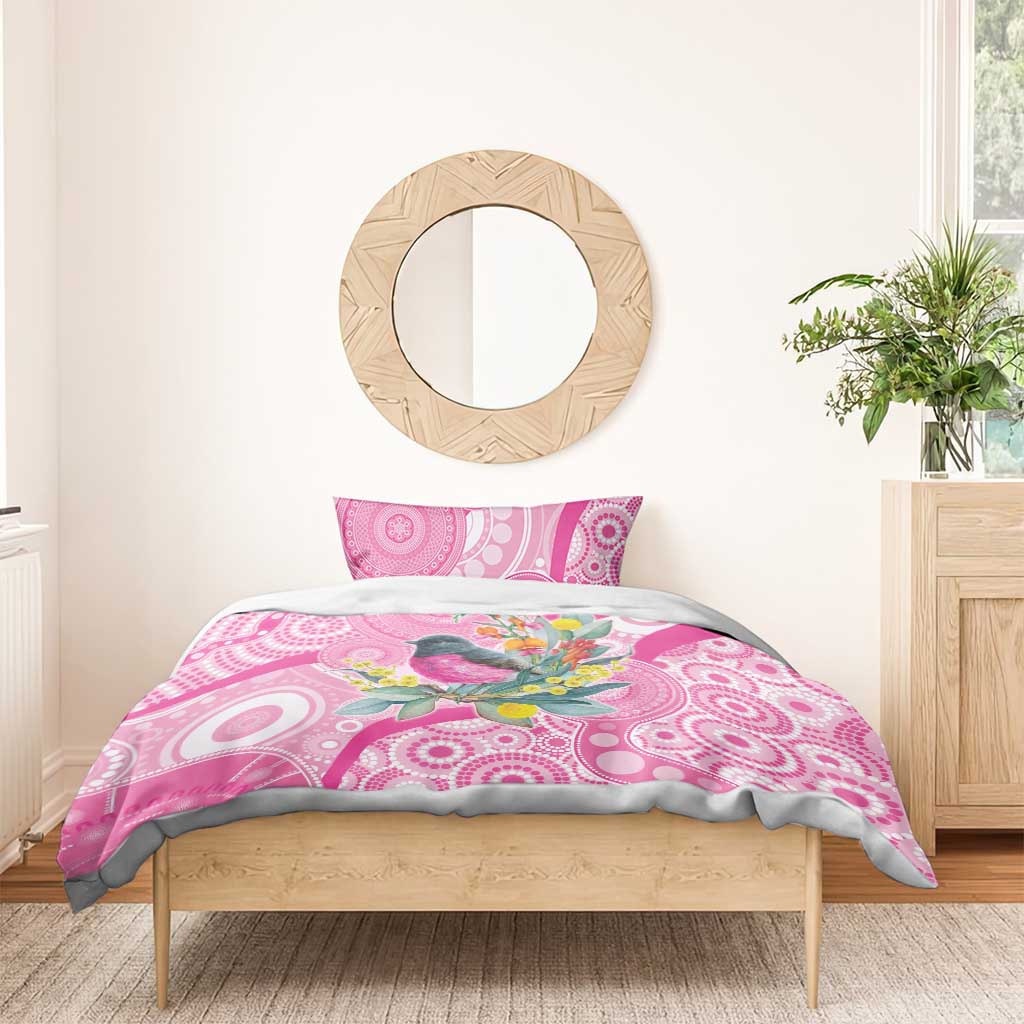 Pink Robin Aboriginal Inspired Bedding Set - Aussie Hoodie