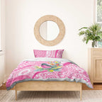Pink Robin Aboriginal Inspired Bedding Set - Aussie Hoodie