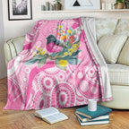 Pink Robin Aboriginal Inspired Blanket - Aussie Hoodie