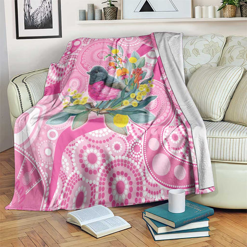 Pink Robin Aboriginal Inspired Blanket - Aussie Hoodie