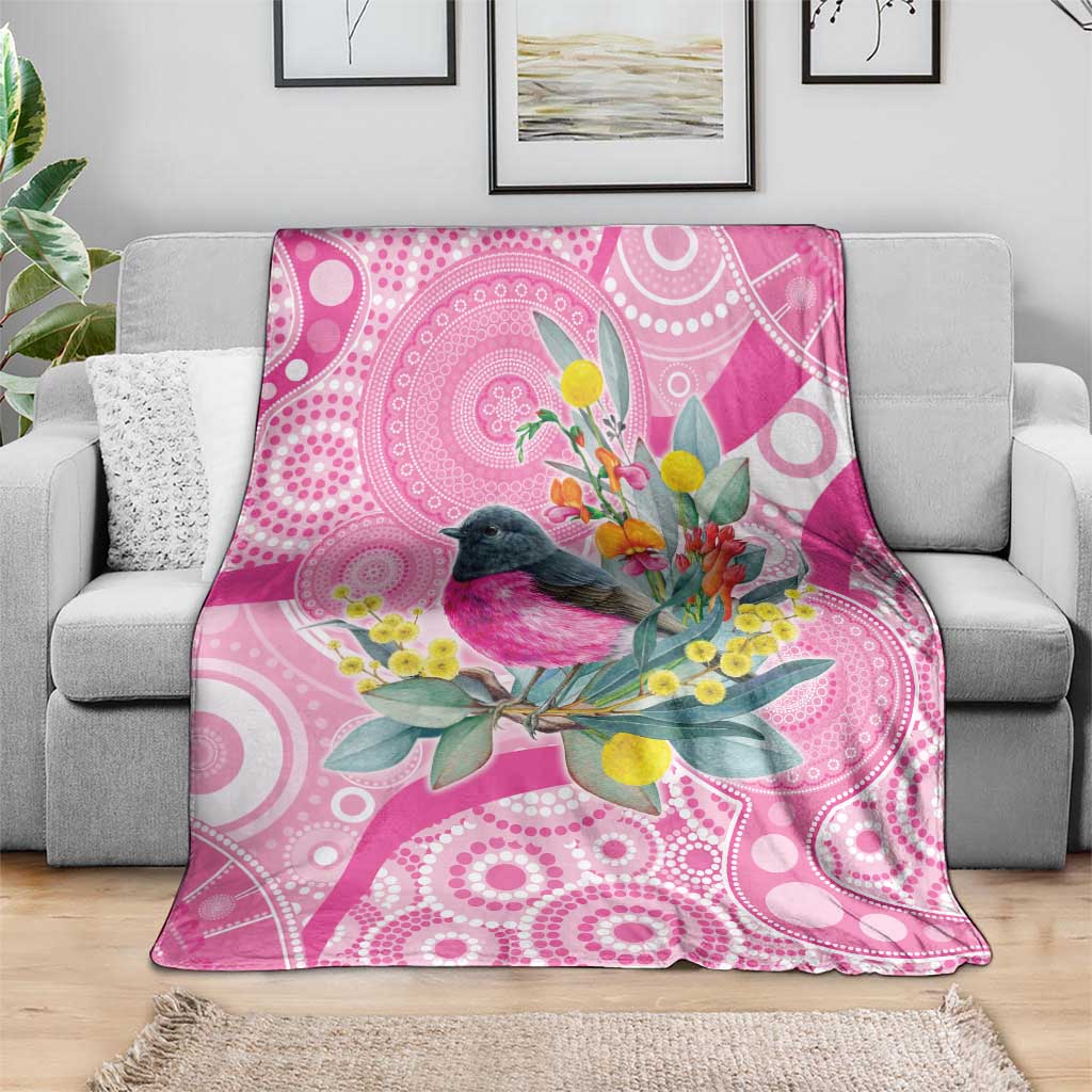 Pink Robin Aboriginal Inspired Blanket - Aussie Hoodie