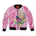 Pink Robin Aboriginal Inspired Bomber Jacket - Aussie Hoodie