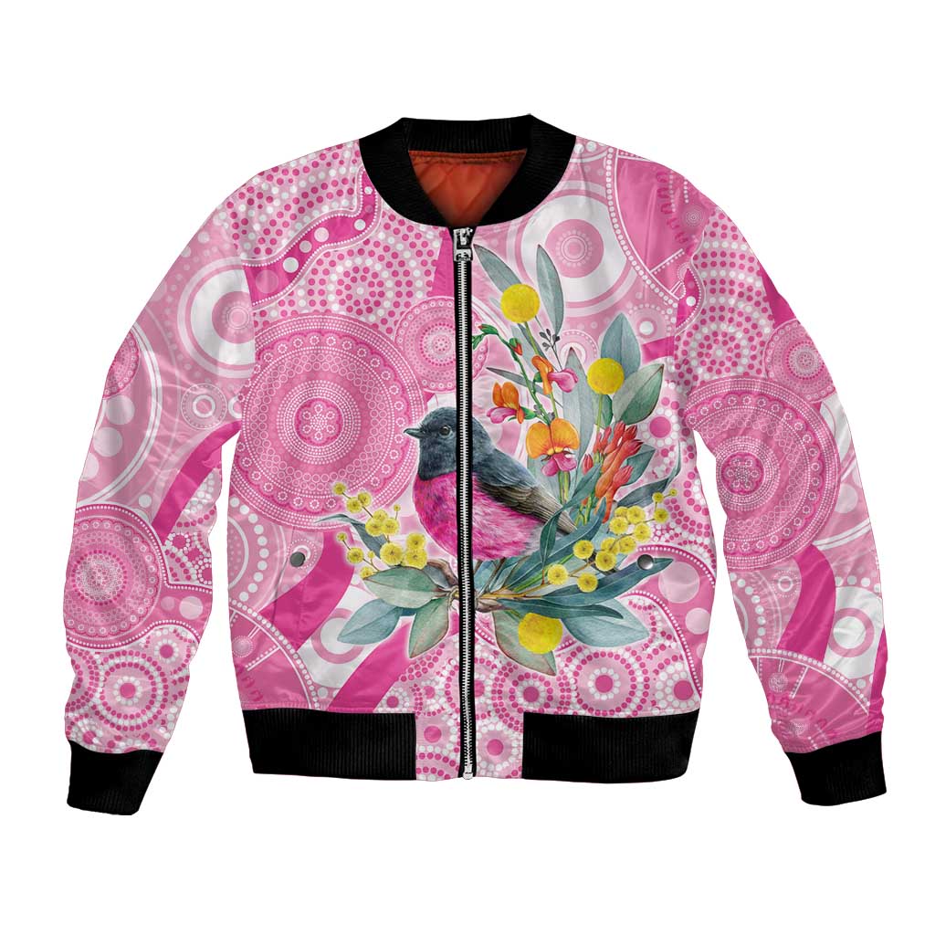 Pink Robin Aboriginal Inspired Bomber Jacket - Aussie Hoodie