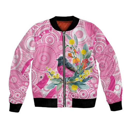 Pink Robin Aboriginal Inspired Bomber Jacket - Aussie Hoodie