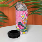 Pink Robin Aboriginal Inspired 4 in 1 Can Cooler Tumbler - Aussie Hoodie