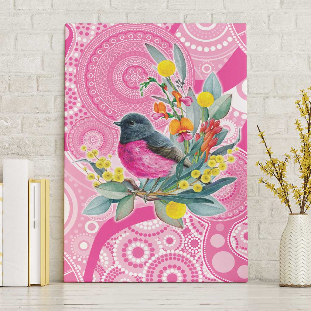 Pink Robin Aboriginal Inspired Canvas Wall Art - Aussie Hoodie