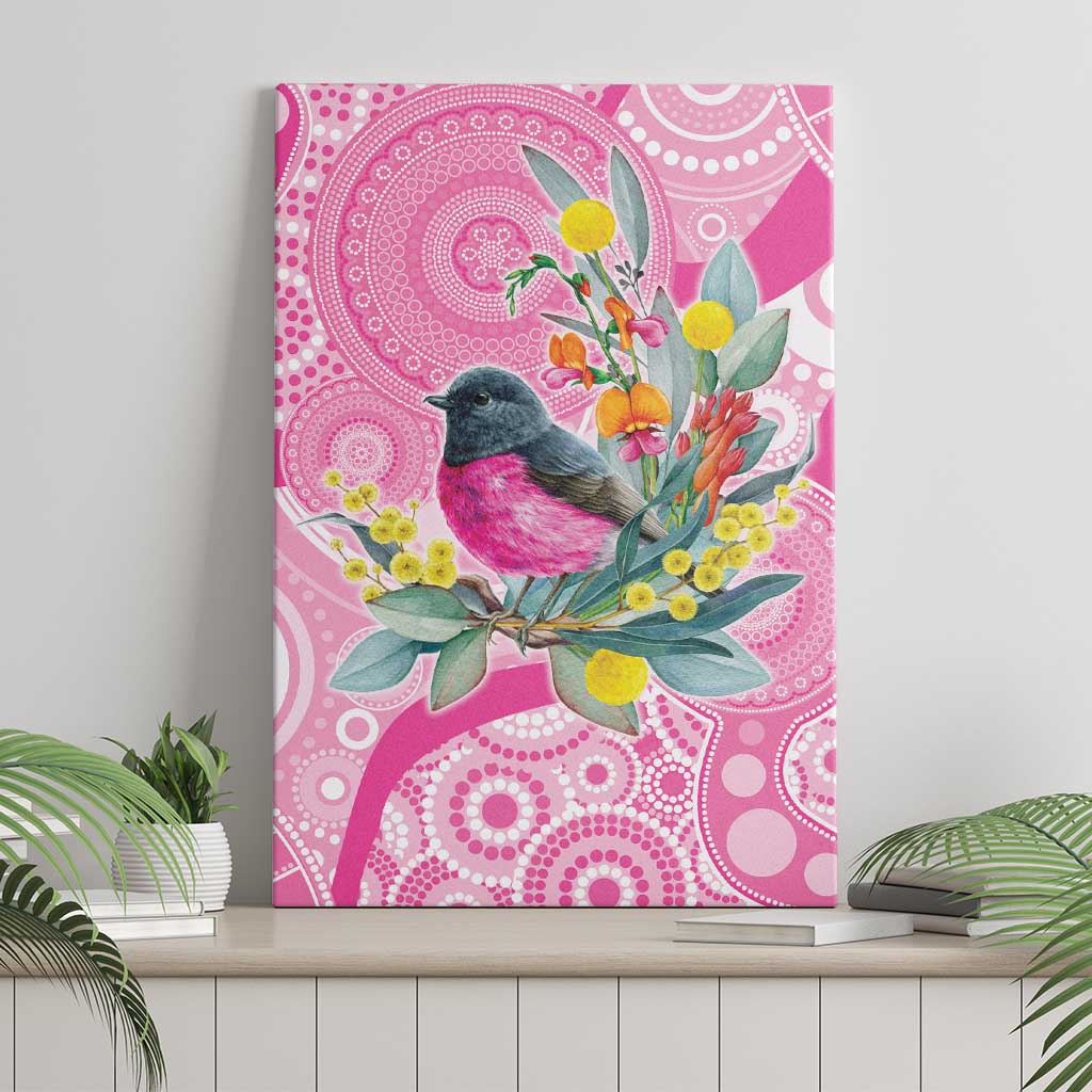 Pink Robin Aboriginal Inspired Canvas Wall Art - Aussie Hoodie