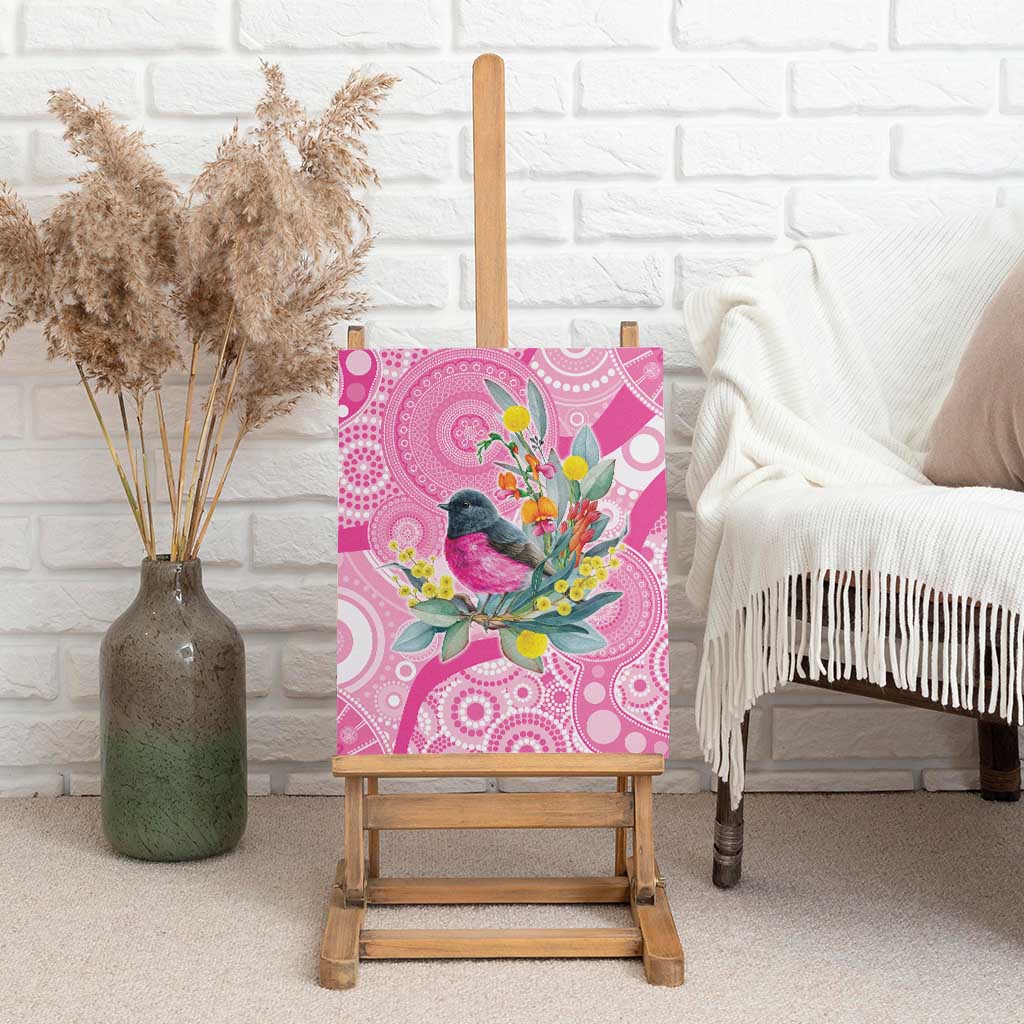 Pink Robin Aboriginal Inspired Canvas Wall Art - Aussie Hoodie
