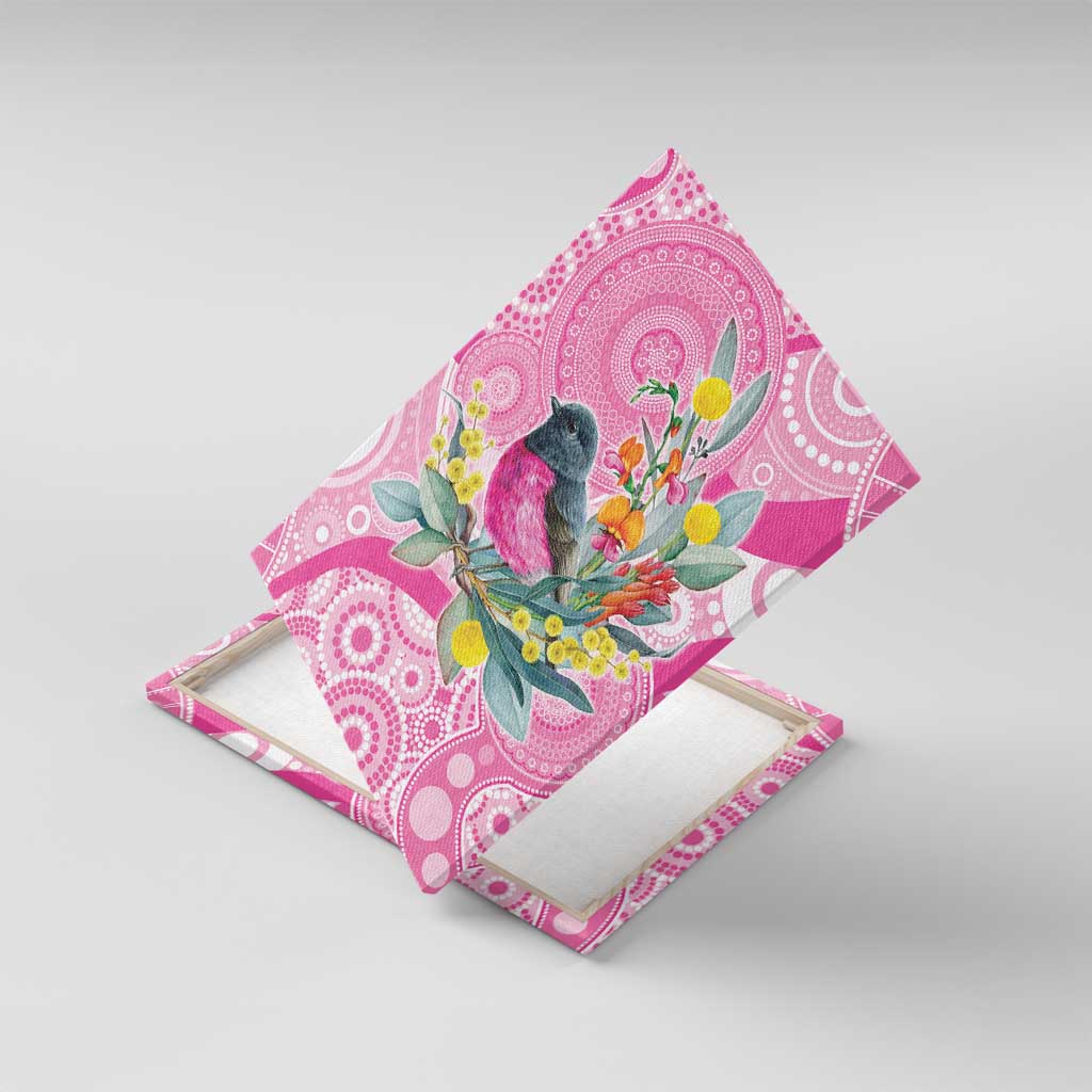 Pink Robin Aboriginal Inspired Canvas Wall Art - Aussie Hoodie