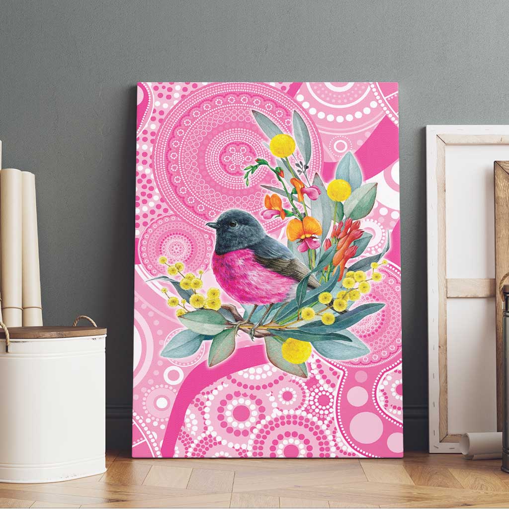 Pink Robin Aboriginal Inspired Canvas Wall Art - Aussie Hoodie