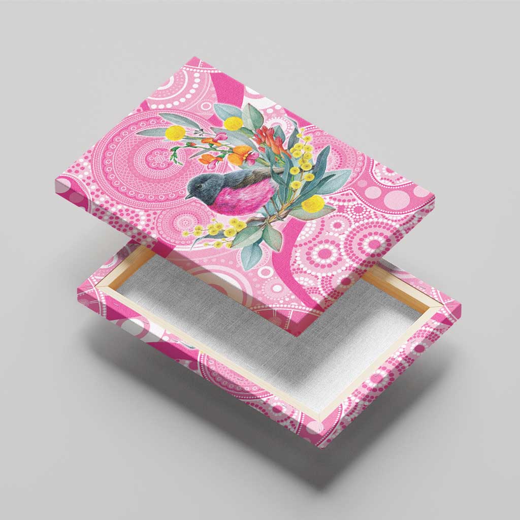 Pink Robin Aboriginal Inspired Canvas Wall Art - Aussie Hoodie