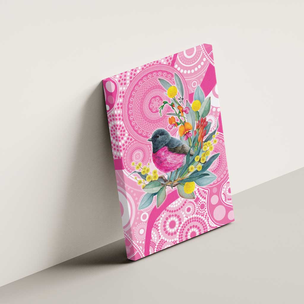 Pink Robin Aboriginal Inspired Canvas Wall Art - Aussie Hoodie
