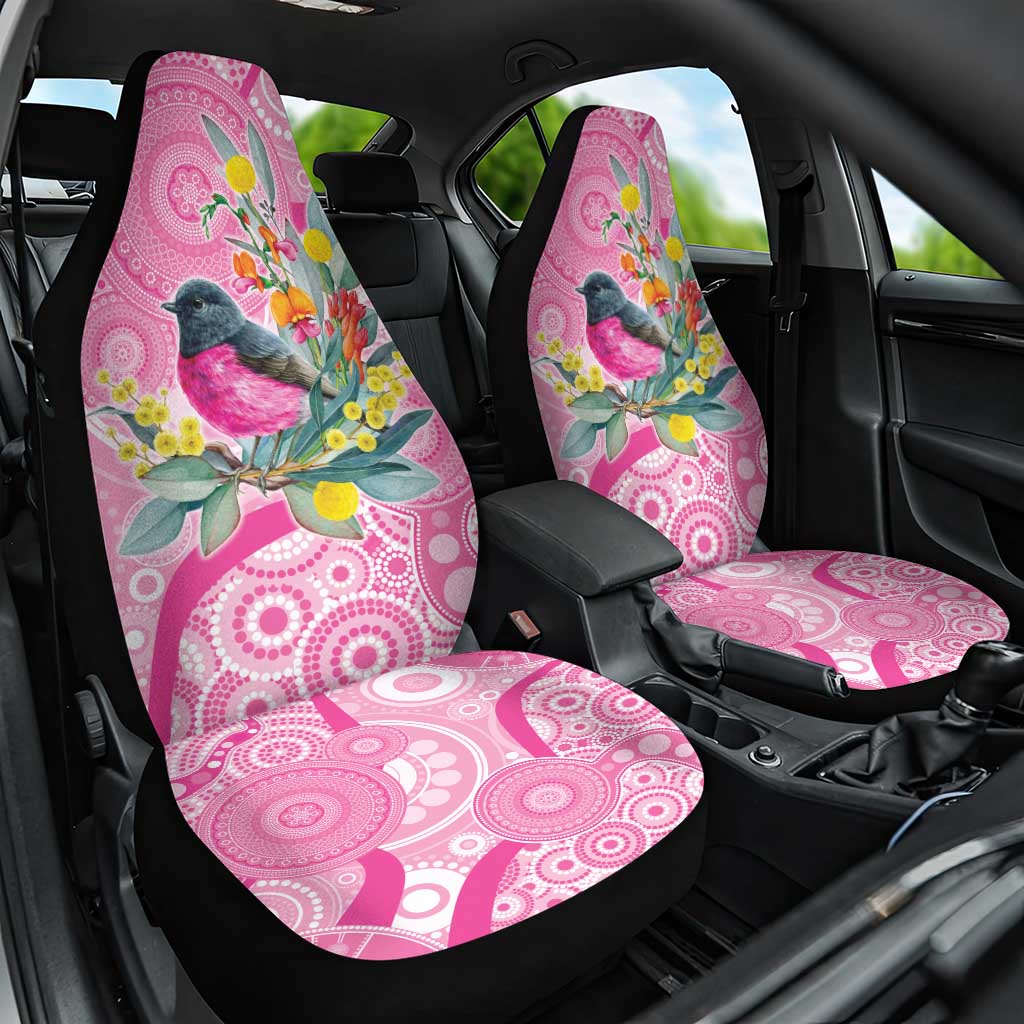 Pink Robin Aboriginal Inspired Car Seat Cover - Aussie Hoodie