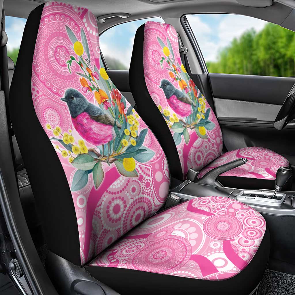 Pink Robin Aboriginal Inspired Car Seat Cover - Aussie Hoodie
