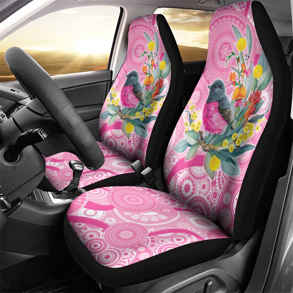 Pink Robin Aboriginal Inspired Car Seat Cover - Aussie Hoodie