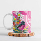 Pink Robin Aboriginal Inspired Ceramic Mug - Aussie Hoodie