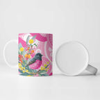 Pink Robin Aboriginal Inspired Ceramic Mug - Aussie Hoodie