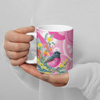 Pink Robin Aboriginal Inspired Ceramic Mug - Aussie Hoodie