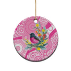 Pink Robin Aboriginal Inspired Ceramic Ornament - Aussie Hoodie