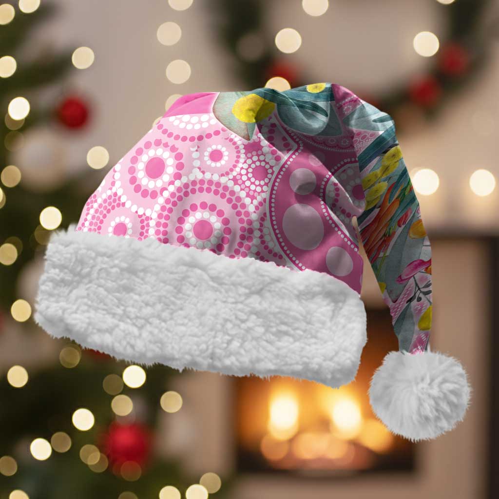 Pink Robin Aboriginal Inspired Christmas Santa Hat - Aussie Hoodie