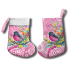 Pink Robin Aboriginal Inspired Christmas Stocking - Aussie Hoodie