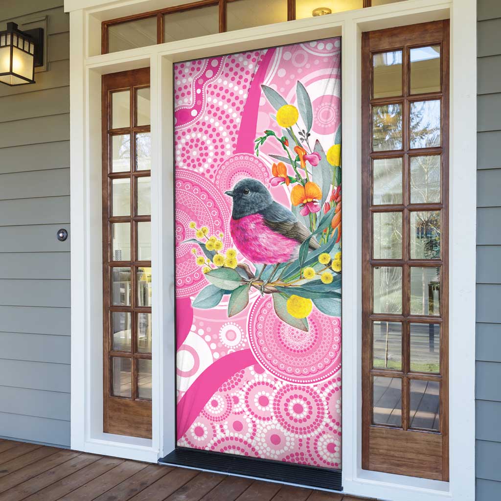 Pink Robin Aboriginal Inspired Door Cover - Aussie Hoodie