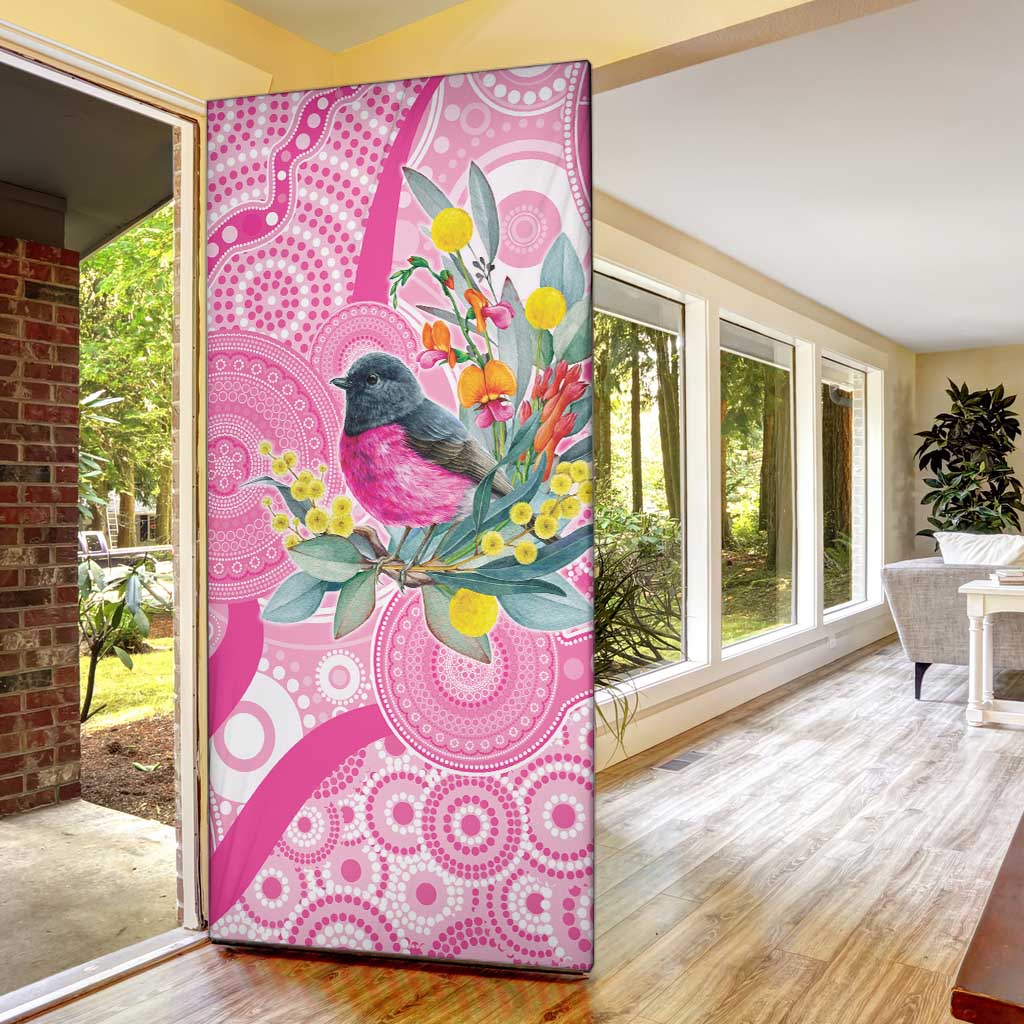 Pink Robin Aboriginal Inspired Door Cover - Aussie Hoodie