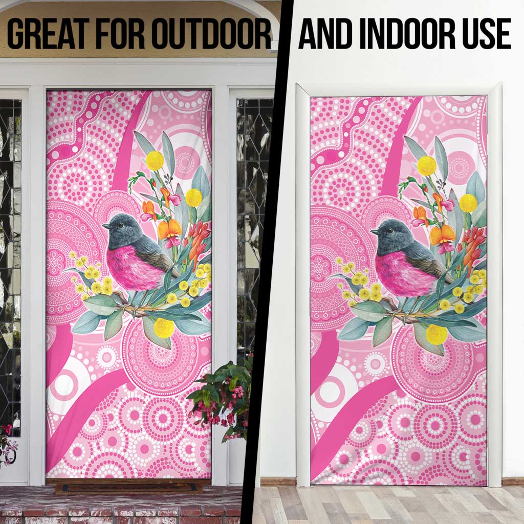 Pink Robin Aboriginal Inspired Door Cover - Aussie Hoodie