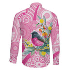 Pink Robin Aboriginal Inspired Family Matching Mermaid Dress and Hawaiian Shirt - Aussie Hoodie