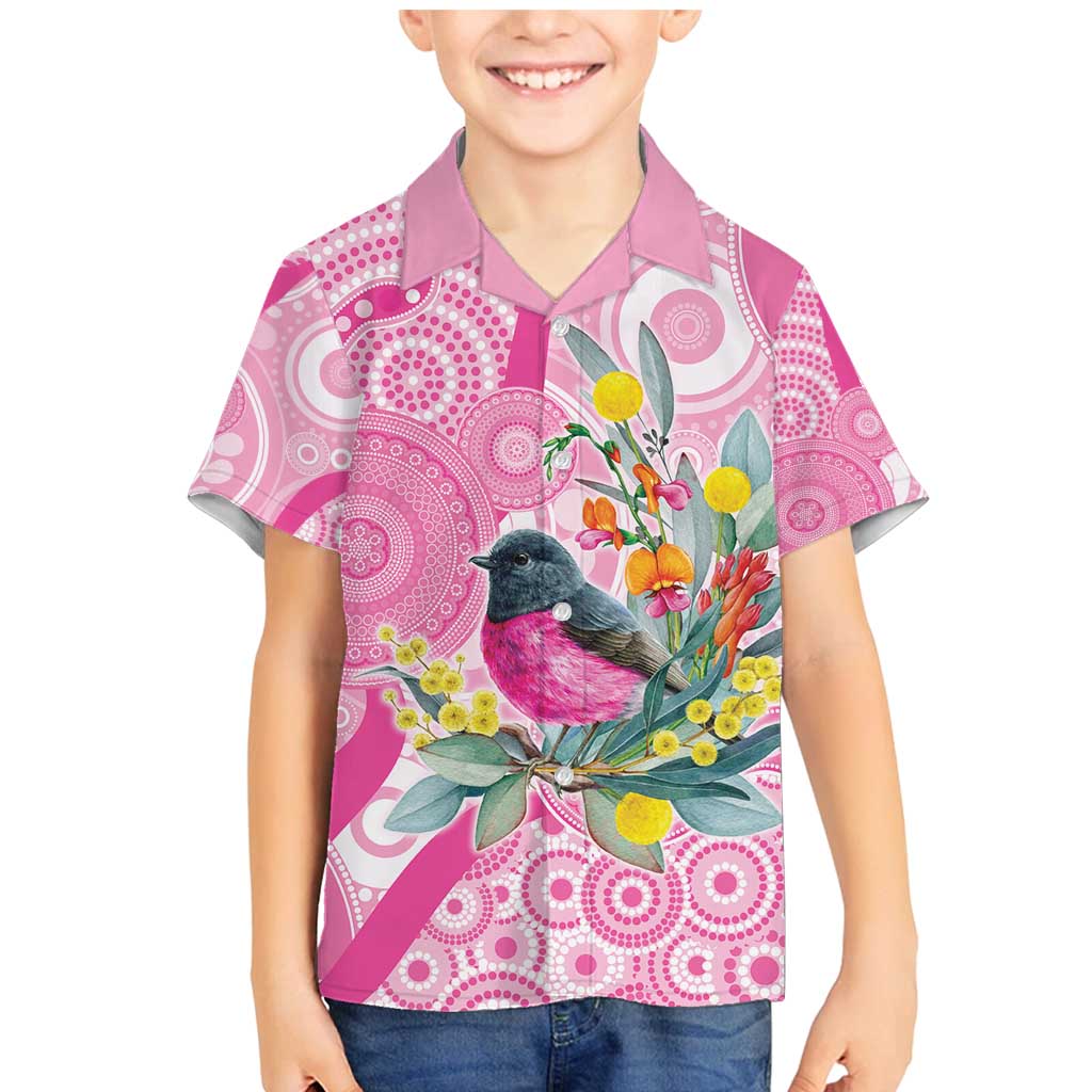 Pink Robin Aboriginal Inspired Family Matching Mermaid Dress and Hawaiian Shirt - Aussie Hoodie